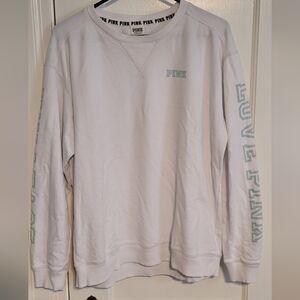Vintage Early 2000s Victoria's Secret Pink White Sweatshirt, Sz. L